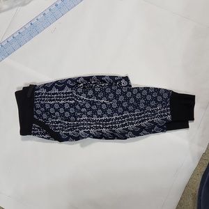 Drawstring waist floral paisley joggers